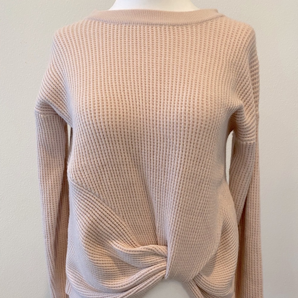 NWT light tan colored knot front sweater - Picture 2 of 2